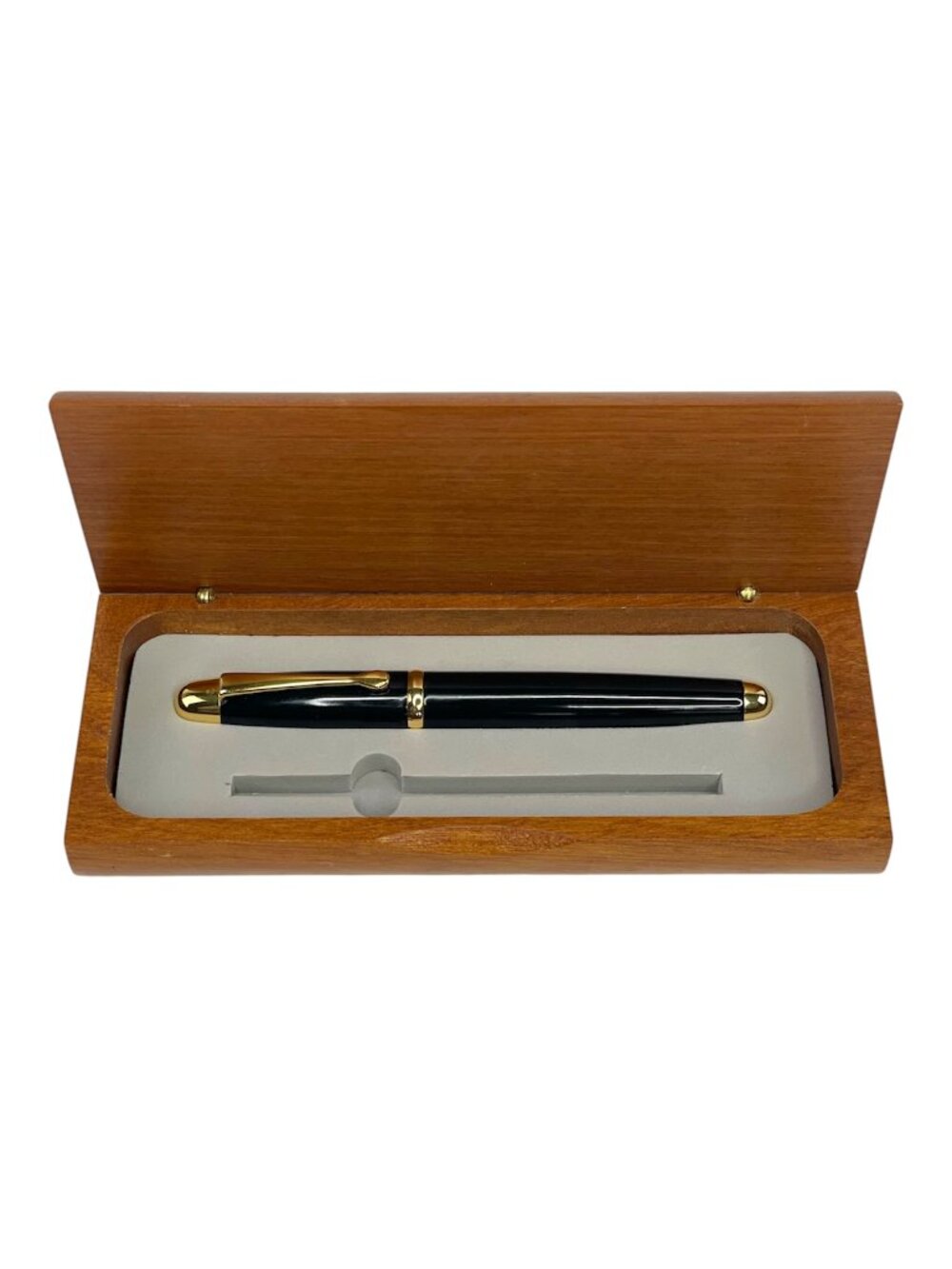 Danitrio Rollerball Pen Torpedo Black with Gold Trim Wooden Gift Box